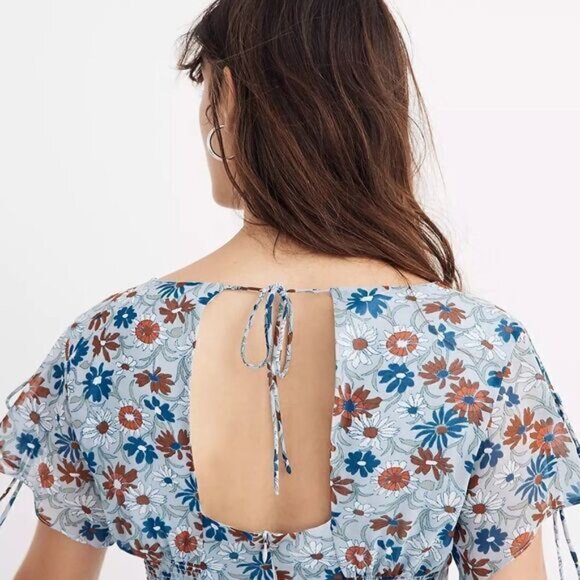NWOT Madewell Open Back Mini Dress in Wildflower Garden Womens Sz 4 Sold Out - Picture 3 of 12